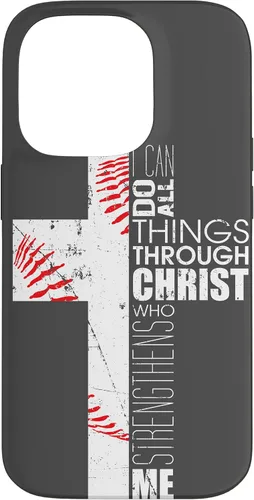 Vista 17 de Baseball Phone Case Christian Bible Verse Philippians 4:13 Case for iPhone 17