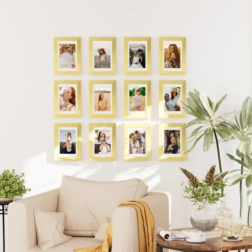 Vista 2 de decorUhome Paquete de 10 marcos de fotos de 4 x 6 pulgadas, decoración de Dorado