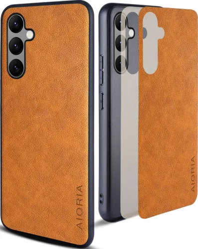 Vista 8 de AIORIA Para Samsung Galaxy A54 Case, Premium Leather Phone Cover Retro Design Funda protectora completa para Samsung Galaxy A54 5G (negro)