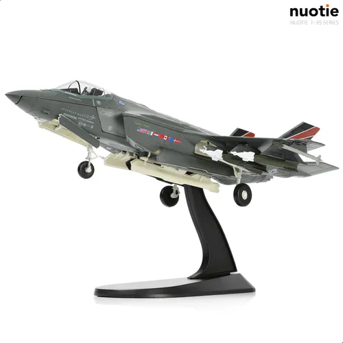 Vista 4 de NUOTIE 1/72 F-35A Lighting II Avión de combate Modelo de avión de combate Fuerza Aérea de los Estados Unidos AF-01 avión fundido a presión