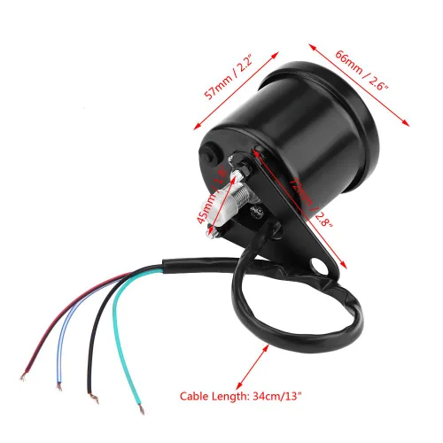 Vista 4 de Keenso 2.6 "Velocímetro universal para motocicleta, tacómetro LED, medidor de nivel de aceite