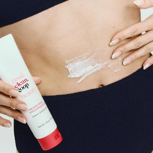 Vista 6 de good.clean.goop beauty The Body Exfoliante facial Exfoliante corporal y limpiador para piel brillante AHA, exfoliante de semilla de uva y aceite