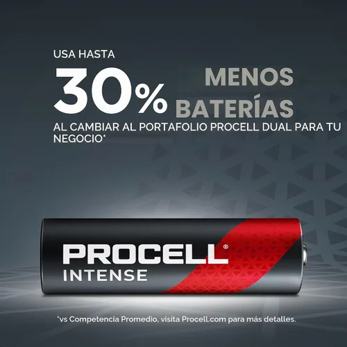 Vista 2 de Procell Alcalinas Intense Power AA, 1.5V Baterías Pack de 24