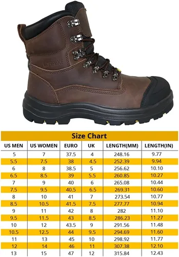 Vista 2 de WOLF Work Boot 100% Waterproof Genuine Leather Oil, Impact, Compression & Puncture Resistant Electrical Hazards Non-Slip Sole Padded