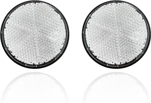 Vista 10 de Dickno 2 PCS reflectores de motocicleta M6 x 1.0, reflector de advertencia reflectante de montaje con tornillo de plástico, reflectores universales