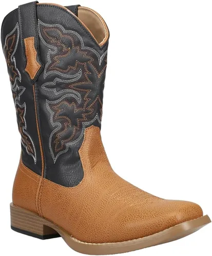 Vista 3 de ROPER Mens Classic Square Toe Casual Botas Mid Calf - Marrón