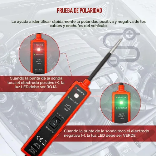 Vista 3 de CMTOOL Probador de Sonda de Circuito de Potencia 6V-24V CC Luz de Prueba, Probador de Circuito Automotriz Buscador de Corto en Coche, Activación