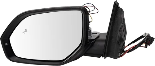 Vista 181 de TRQ Espejo plegable con calefacción eléctrica del lado del conductor con indicador de punto ciego pintura a juego negro liso compatible con Kia