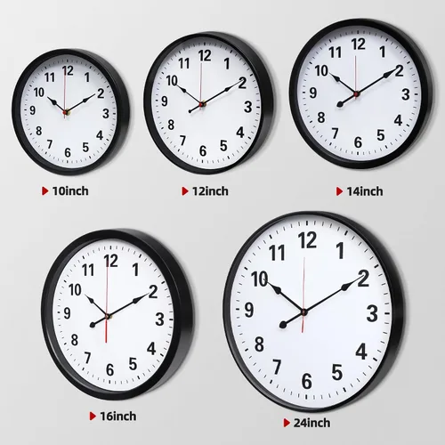 Vista 3 de LEIKE Reloj de pared grande de metal de 24 pulgadas, color negro, cuarzo silencioso retro, funciona con pilas, decorativo para patio, cocina, sala