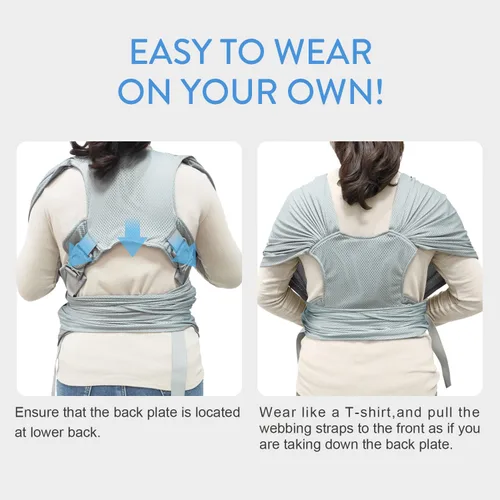 Vista 3 de Portabebés, portabebés ajustable para recién nacidos a niños pequeños, elástico original, bueno para bebés recién nacidos y niños (gris)