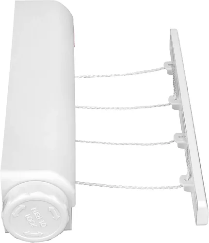 Vista 8 de Tendedero retráctil telescópico para secado de ropa para suministros interiores y exteriores (cuatro cuerdas)