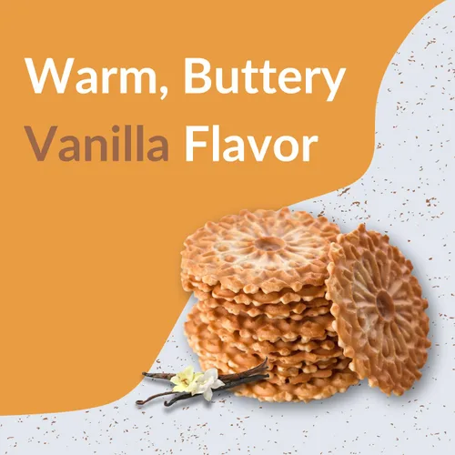 Vista 4 de DeLallo Galletas Pizzelle de vainilla, aperitivos ligeros y crujientes de galleta de gofre, sabor cálido y mantecoso, auténticas galletas horneadas