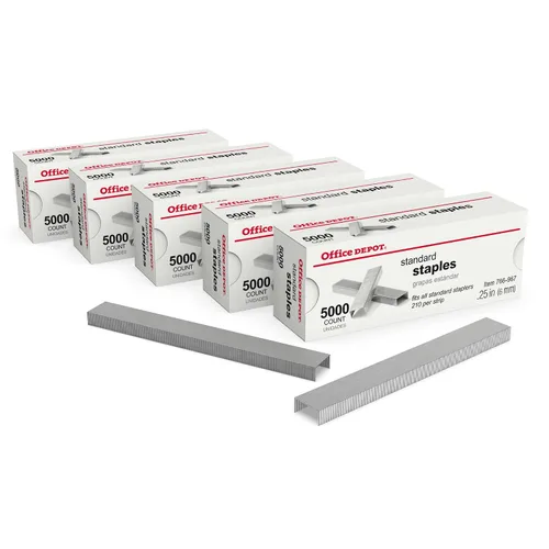 Vista 2 de Office Depot Grapas estándar, 1/4 pulgadas, paquete de 5 cajas, 2665