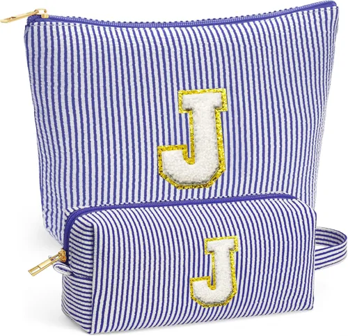 Vista 24 de Set de Bolsos de Maquillaje de Viaje - Bolso Inicial de Aseo de Viaje, Bolso de Cosméticos Portátil Bolso de Maquillaje de Viaje con Artículos Azul