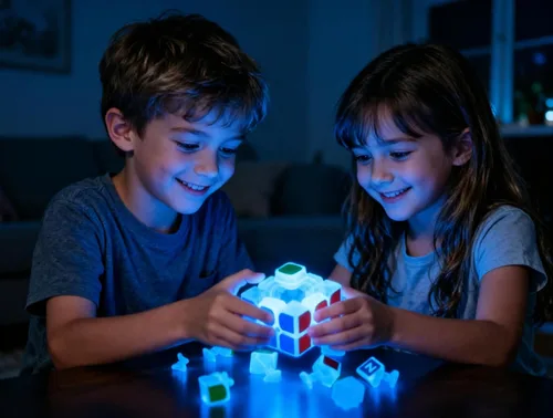 Vista 7 de AMAZA Cubo de velocidad fluorescente 3x3, 3x3x3, que brilla en la oscuridad, cubo de velocidad luminoso de 3 por 3, juguete rompecabezas de cerebro