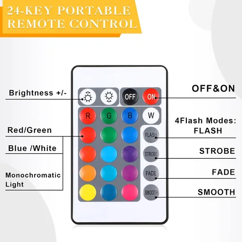 Vista 5 de Riakrum Base de luz LED de madera, 4 piezas, soporte de base de pantalla de cristal, control remoto, redondo, 16 modos de iluminación, soporte Negro