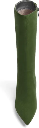 Vista 3 de MOVINSTEPS Botas de tacón bajo grueso con cremallera y puntera puntiaguda para mujer, de 2.0 in Verde militar