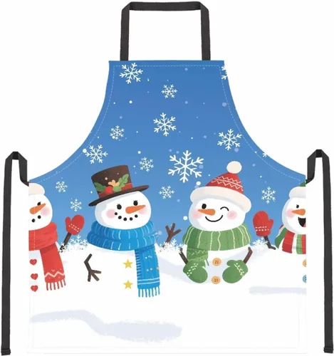 Vista 93 de Dreaweet Delantal de cocina unisex con cuello ajustable de Navidad