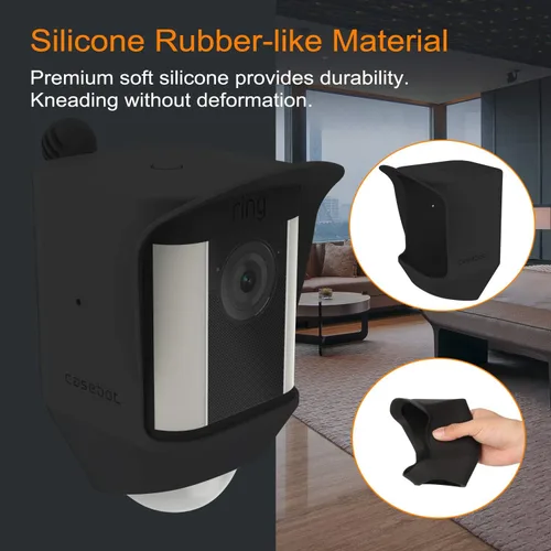 Vista 5 de Fintie Funda de silicona para cámara Ring Spotlight, silicona suave resistente a la intemperie, cubierta protectora para cámara de seguridad HD