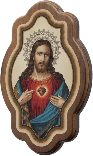 Vista 8 de Intercession Arte de pared enmarcado del Sagrado Corazón de Jesús y la Virgen María, juego de 2 piezas