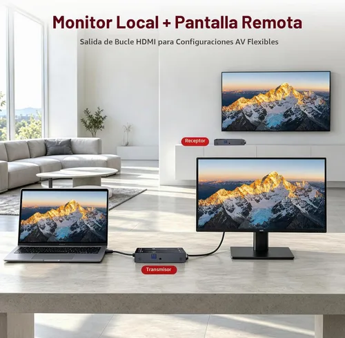 Vista 6 de Extensor HDMI del acceso 4K60Hz de AV sobre Cat6/7 Ethernet Balun los 230ft