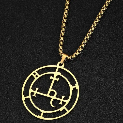 Vista 9 de EUEAVAN Sigil of Lilith Collar para mujeres y hombres Hécate gótico Lilith Diosa Sigil colgante Lucifer Signo mitología pagana joyería regalo