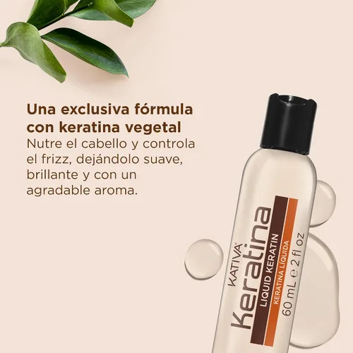 Vista 4 de Kativa Keratina Líquida - Aceite de Keratina Capilar, 2.0 fl oz