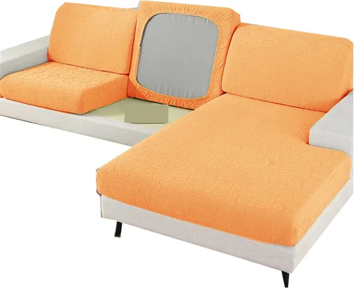 Vista 7 de Fundas elásticas para cojines de sofá, funda de cojín para sofá individual en forma de L, sofá chaise longue, protector suave de muebles de 1, 2 y 3