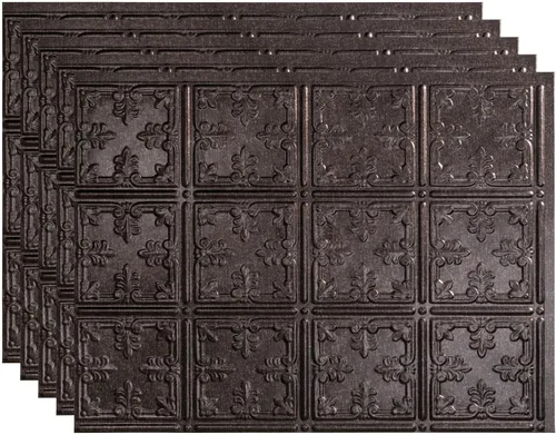Vista 14 de FASÄDE Panel decorativo para salpicaduras de vinilo de estilo tradicional / patrón 10 en bronce antiguo (muestra de 6 x 6 pulgadas)