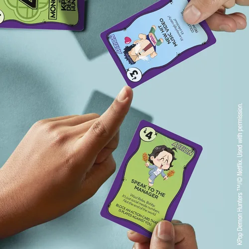 Vista 5 de Oferta de monopolio: juego de cartas Kpop Demon Hunters Juegos familiares para niños, preadolescentes, adolescentes y adultos 2-5 jugadores 15