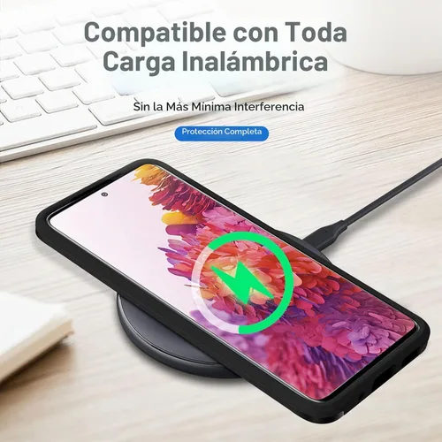 Vista 4 de Funda para Galaxy S20 FE 5G con protección de pantalla: resistente funda protectora a prueba de golpes y arañazos para Samsung Galaxy S20 FE 5G-Negro