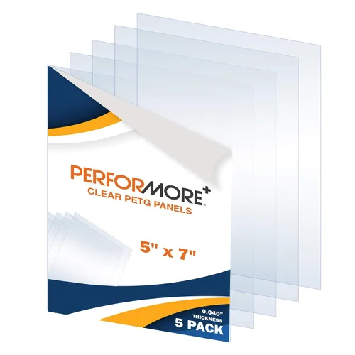 Vista 7 de Performore Paquete de 3 láminas de plexiglás de 5 x 7 pulgadas con película protectora, paneles PETG de 0.04 pulgadas de grosor, hoja de plástico