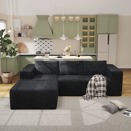 Vista 13 de Sofás modulares de pana otomana de 28.74 pulgadas para sala de estar, taburetes de sofá sin hueso, no requiere montaje, sofá profundo en una caja