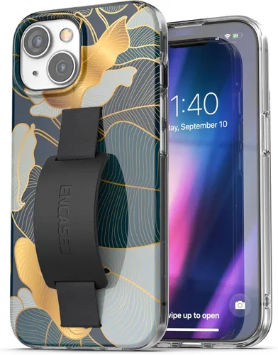 Vista 4 de ENCASED Funda con lazo para los dedos, diseñada para iPhone 15 (2023), funda de agarre con correa de mano con soporte de silicona suave al tacto