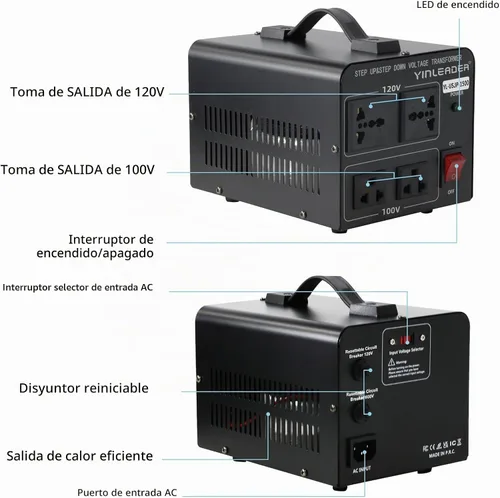 Vista 6 de 1500W US al convertidor de voltaje de Japón reductor 120V a 100V