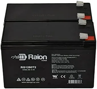 Vista 2 de Best Technologies Patriot II Pro 750 - Batería de repuesto para Raion Power RG1280T2 (2 unidades, 12 V, 8 Ah)