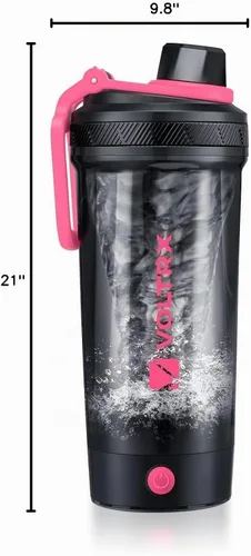 Vista 8 de VOLTRX Botella agitadora, Mezclador eléctrico recargable USB C con Gallium para batidos de proteínas, Vasos agitadores para batidos de proteínas