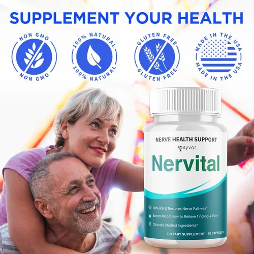 Vista 4 de Paquete de 3 cápsulas Nervitales, píldoras oficiales de suplemento nervioso con todos los ingredientes naturales, fórmula avanzada para una salud