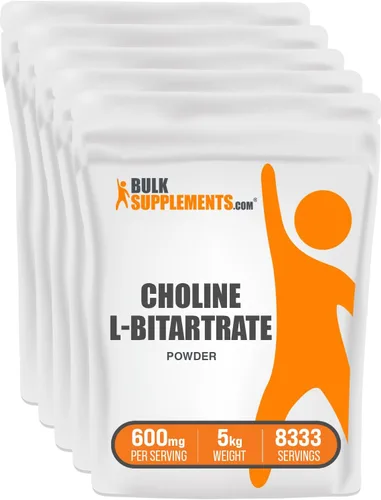 Vista 7 de BulkSupplements. com Polvo de bitartrato de colina, suplementos de colina, sin sabor y sin gluten, 600 mg por porción, 17.64 oz (1.1 libras)