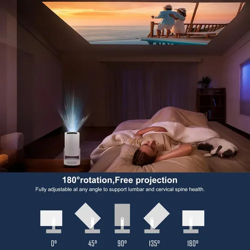 Vista 2 de Mini proyector portátil con aplicación TranScreen, proyector de película inteligente para TV Stick, teléfono inteligente, iPhone y USB, soporte 4K