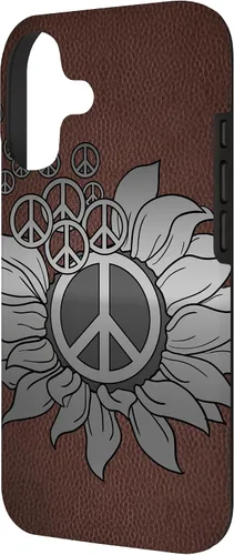Vista 2 de Sunflower Peace Sign Hippie Hippy Vintage Floral Soul Gift Case for iPhone 17