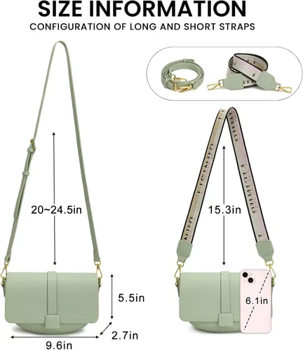 Vista 3 de Bolsos cruzados para mujer, bolsos de hombro para mujer, bolso cruzado para mujer, bolso pequeño de cuero, colgante