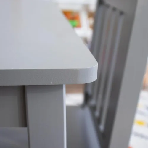 Vista 12 de Humble Crew Toddler Table and Chair Set for Kids, Wood Activity Furniture Gris