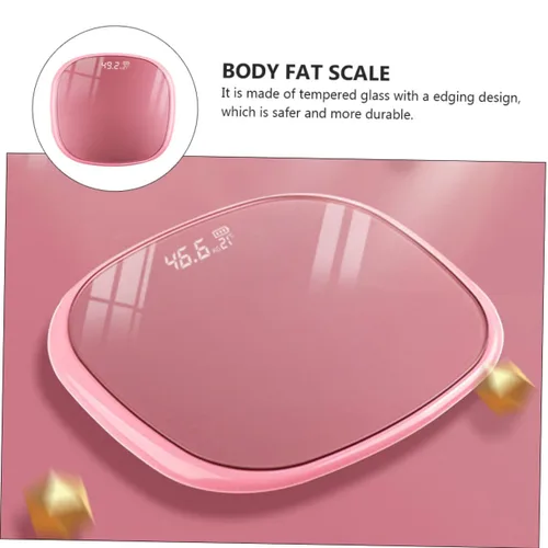 Vista 6 de Mikinona Báscula digital inteligente de peso corporal recargable por USB, monitor de grasa de vidrio templado para gestión de fitness en el hogar