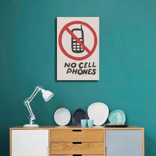Vista 2 de Camiseta de fiesta sin teléfonos celulares Luke's Diner Poster Home Wall Art Decor Gilmore Girls TV Show Gift Restaurant Canvas Painting HD Picture