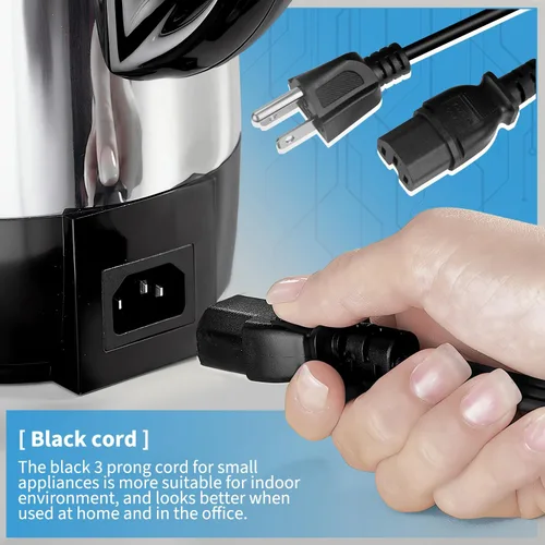 Vista 7 de HASMX Cable de alimentación percolador de 3 clavijas de 36 pulgadas para percolador Hamilton Beach modelo 40616, pieza de repuesto para cafetera