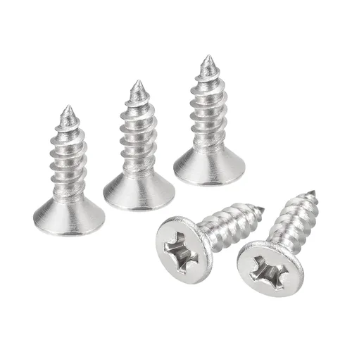 Vista 11 de uxcell Tornillos de chapa metálica de cabeza plana #6x1, 50 tornillos de madera Phillips Drive Tornillos de acero inoxidable 304 Autoperforantes