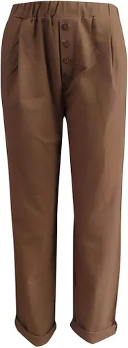 Vista 4 de JOFOW Pantalones para mujer de lino sólido Casual largo recto pierna pantalones