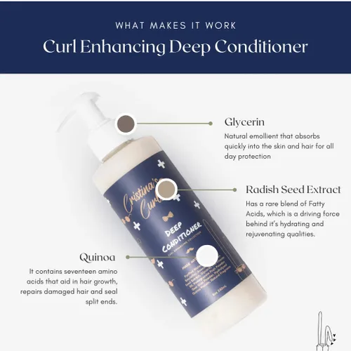 Vista 2 de Cristina's Curls Curl Deep Conditioner para niños: humedad y deslizamiento para desenredar y suavizar