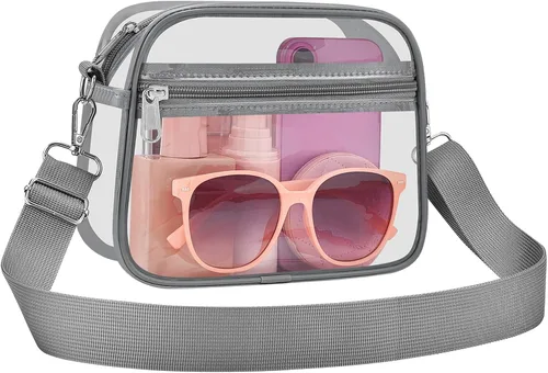 Vista 19 de COK Bolsa transparente para eventos de estadio, bolsas cruzadas para mujeres y hombres, bolso transparente para conciertos y festivales